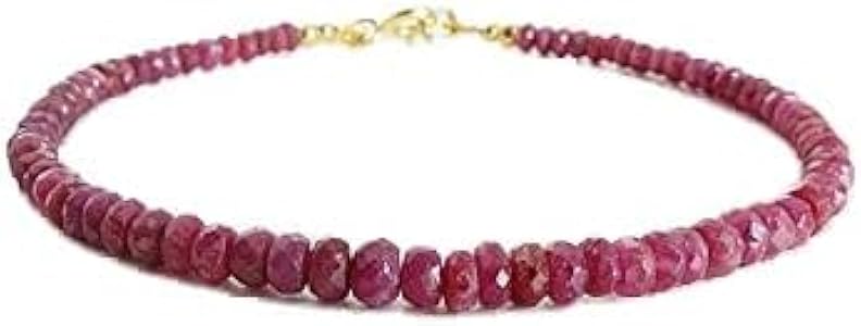 Ruby♡shop AAA+ Pink Ruby Faceted Center Drill Drop & Rondelle Gemstone